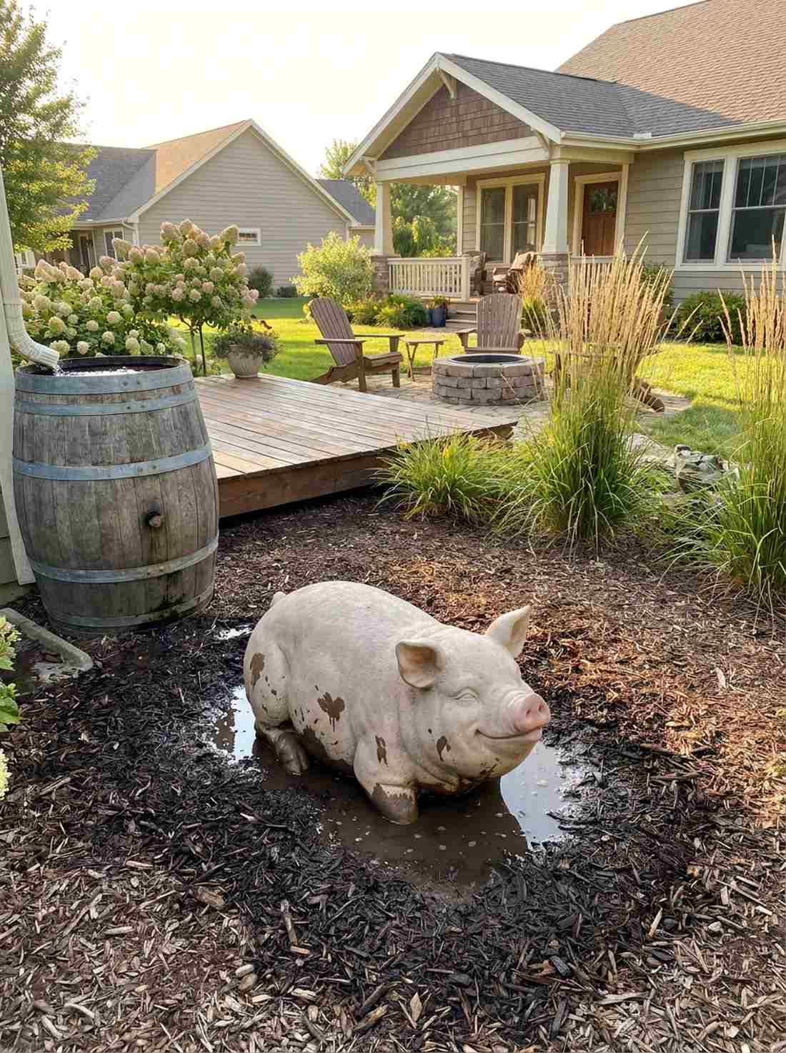 pig in mud puddle
