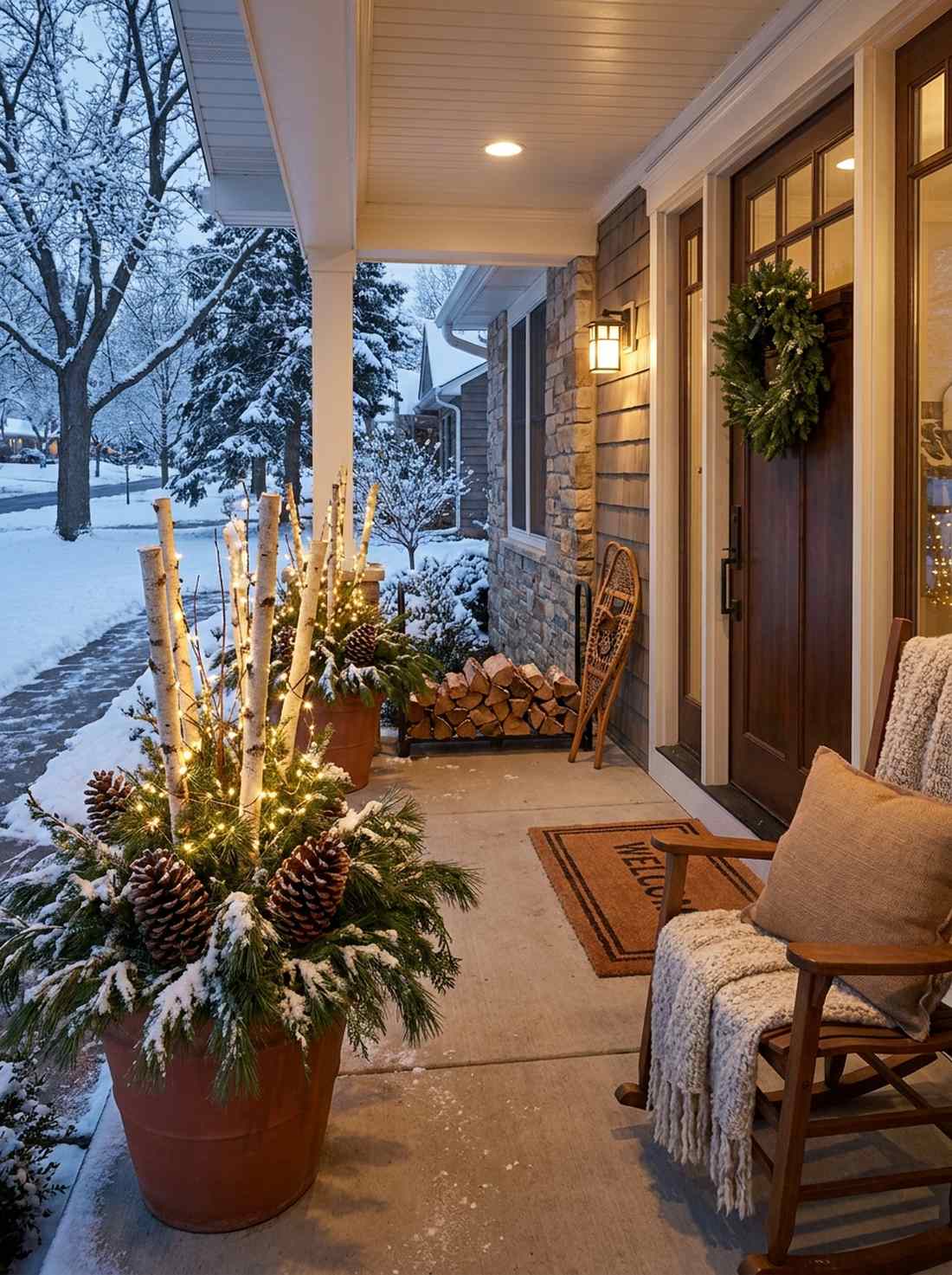 winter evergreen foundations