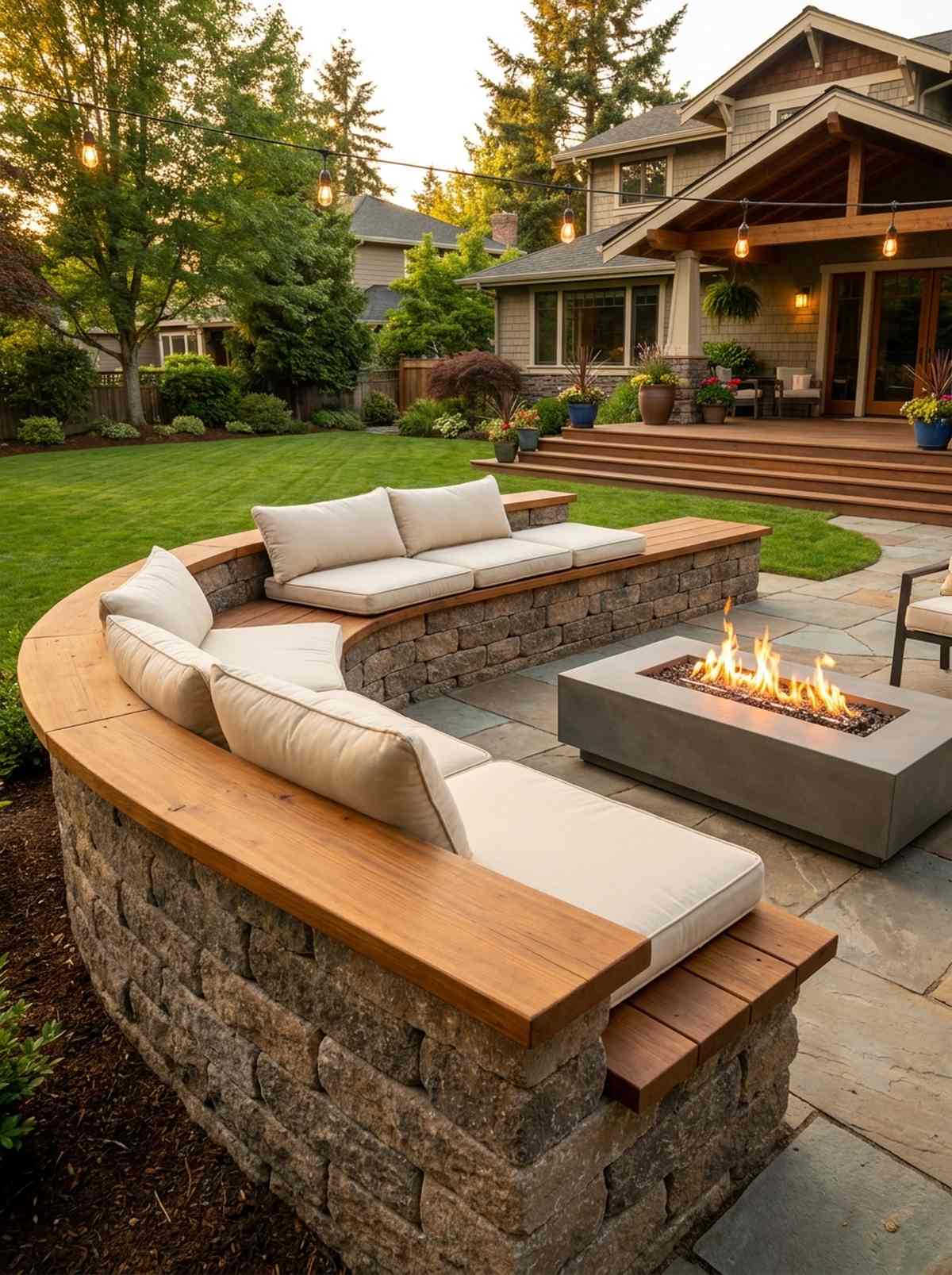 built in perimeter seating