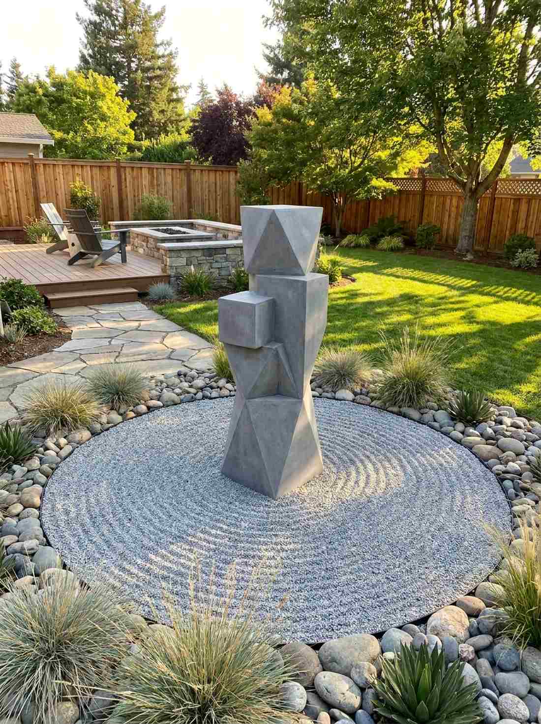 geometric concrete sculpture