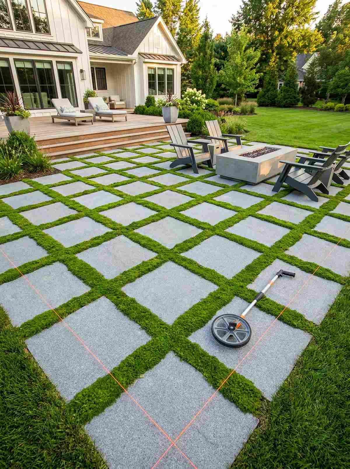 geometric stone grid pattern