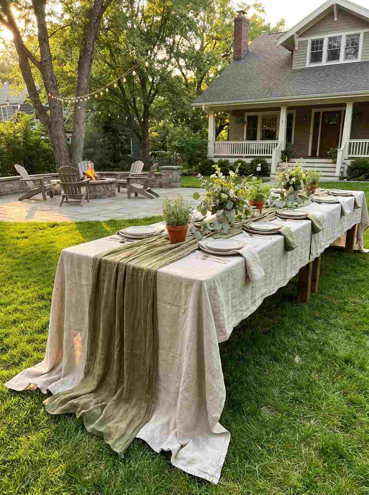 naturally dyed linen table cloths