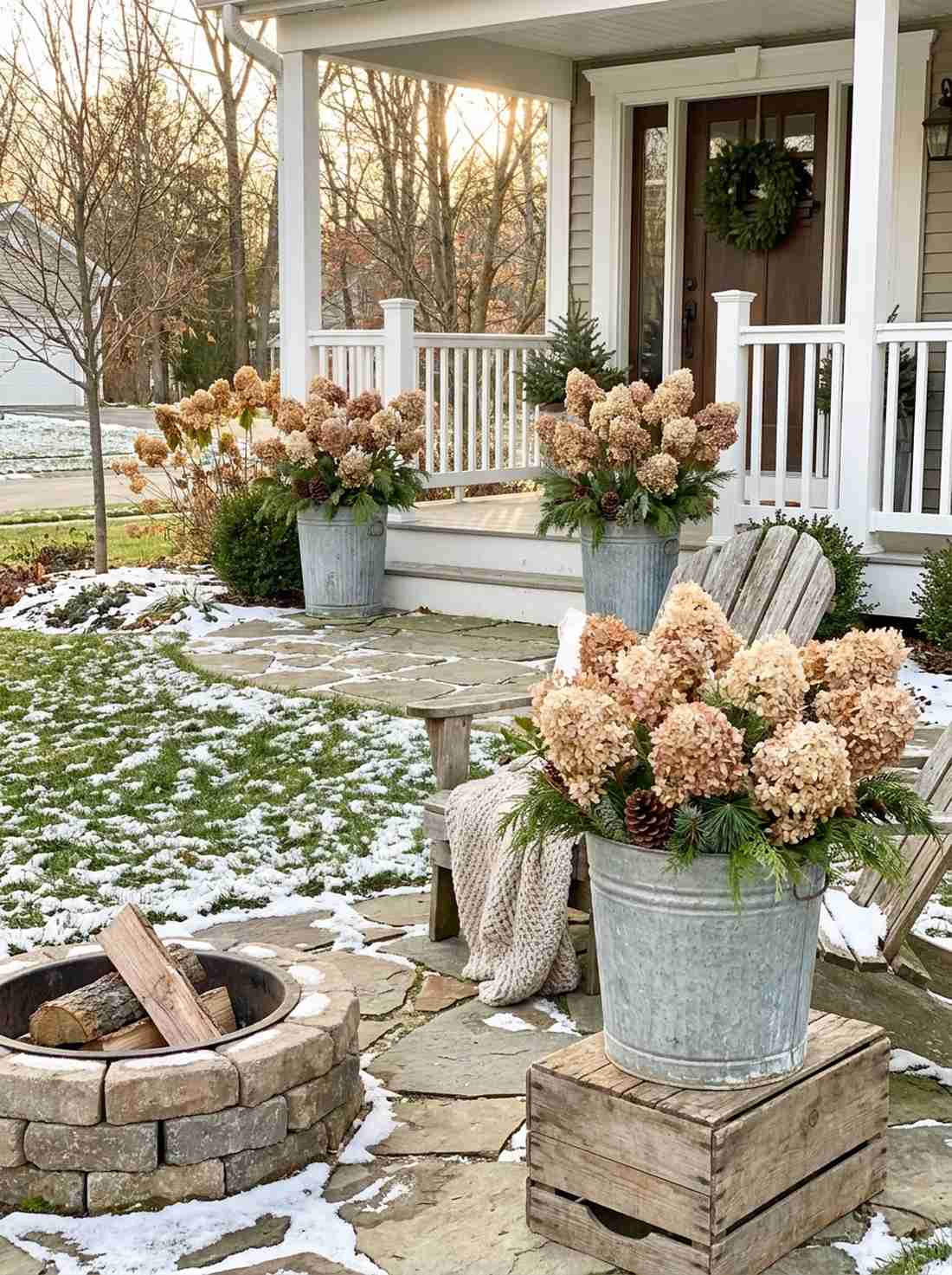 dried hydrangea arrangements