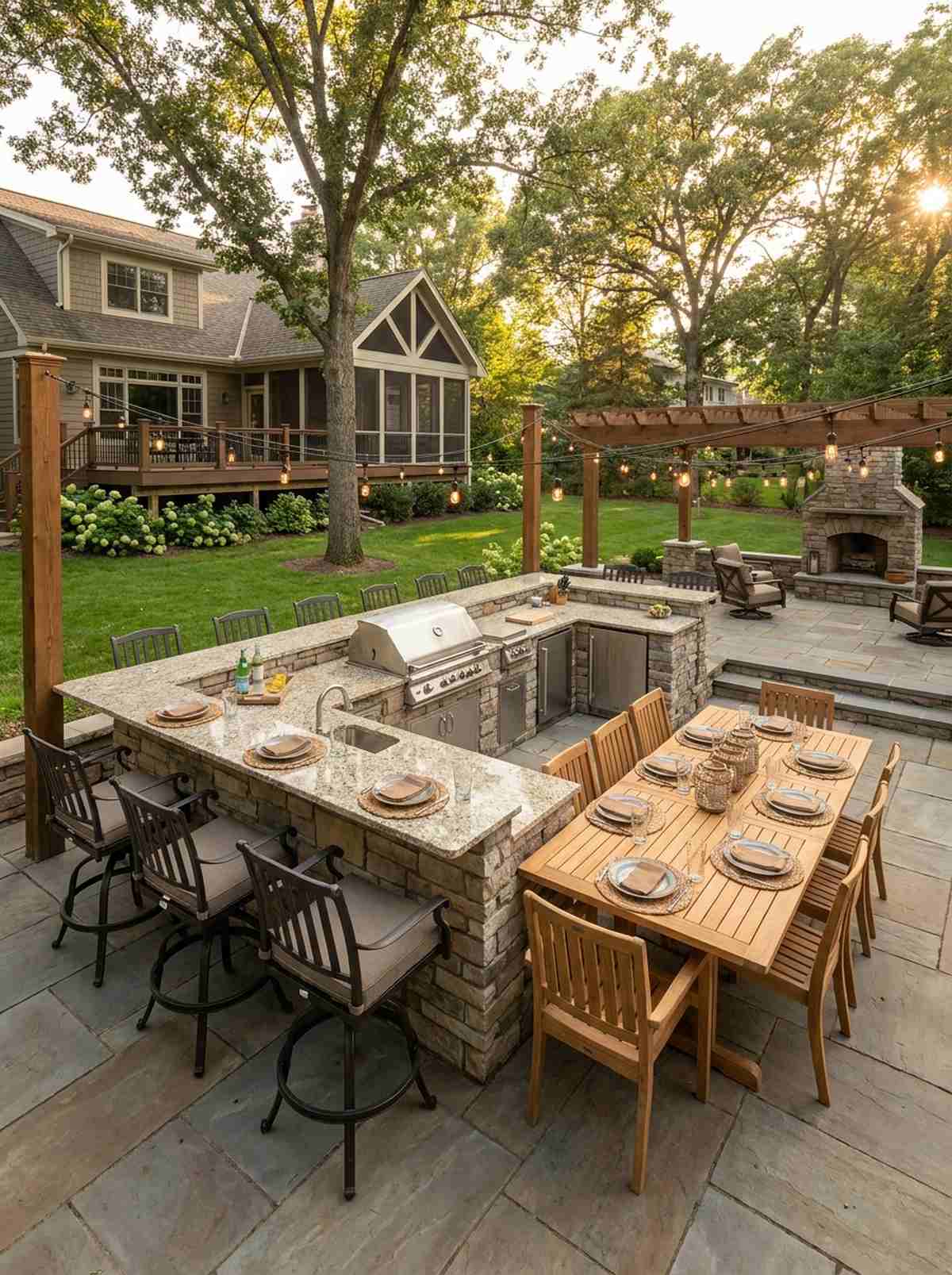 kitchen bar and dining cluster
