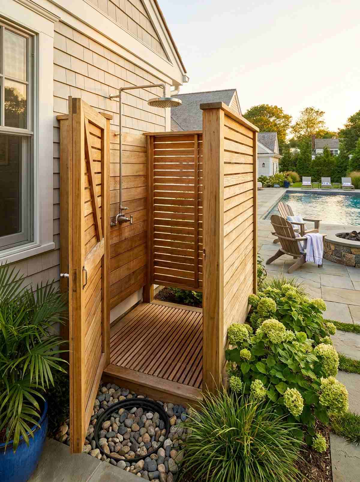 outdoor shower enclosure