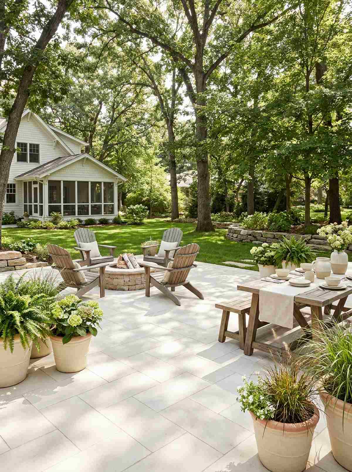 pale hardscape surfaces