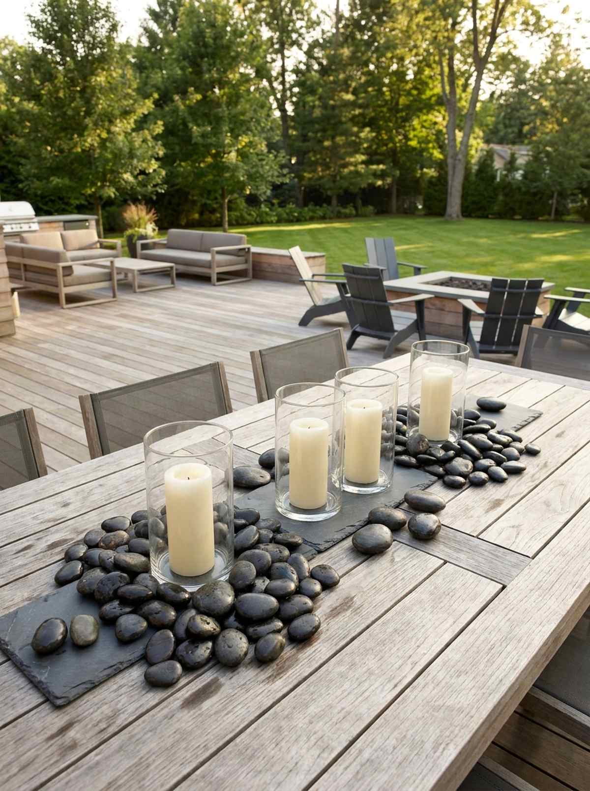 stone and candle groupings