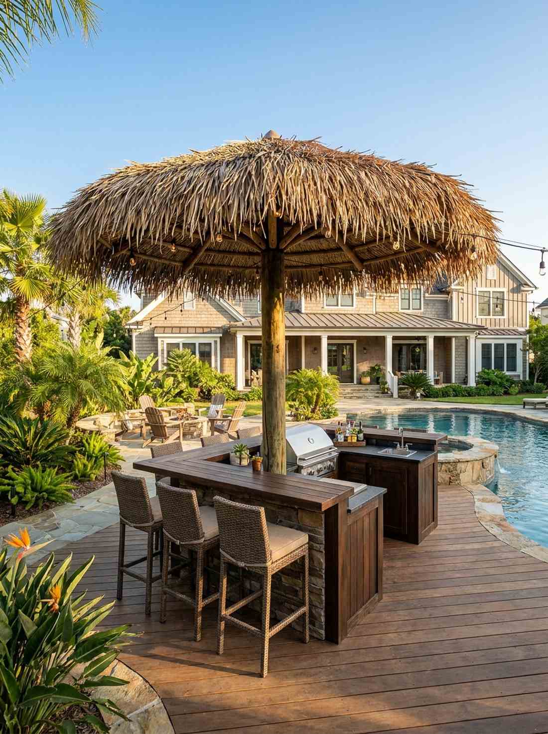 thatched tiki umbrellas