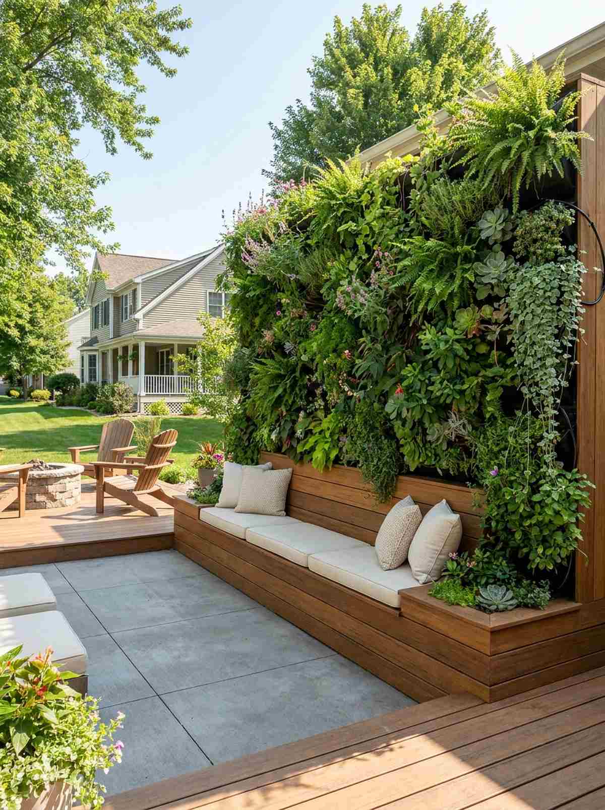 vertical garden seating wall