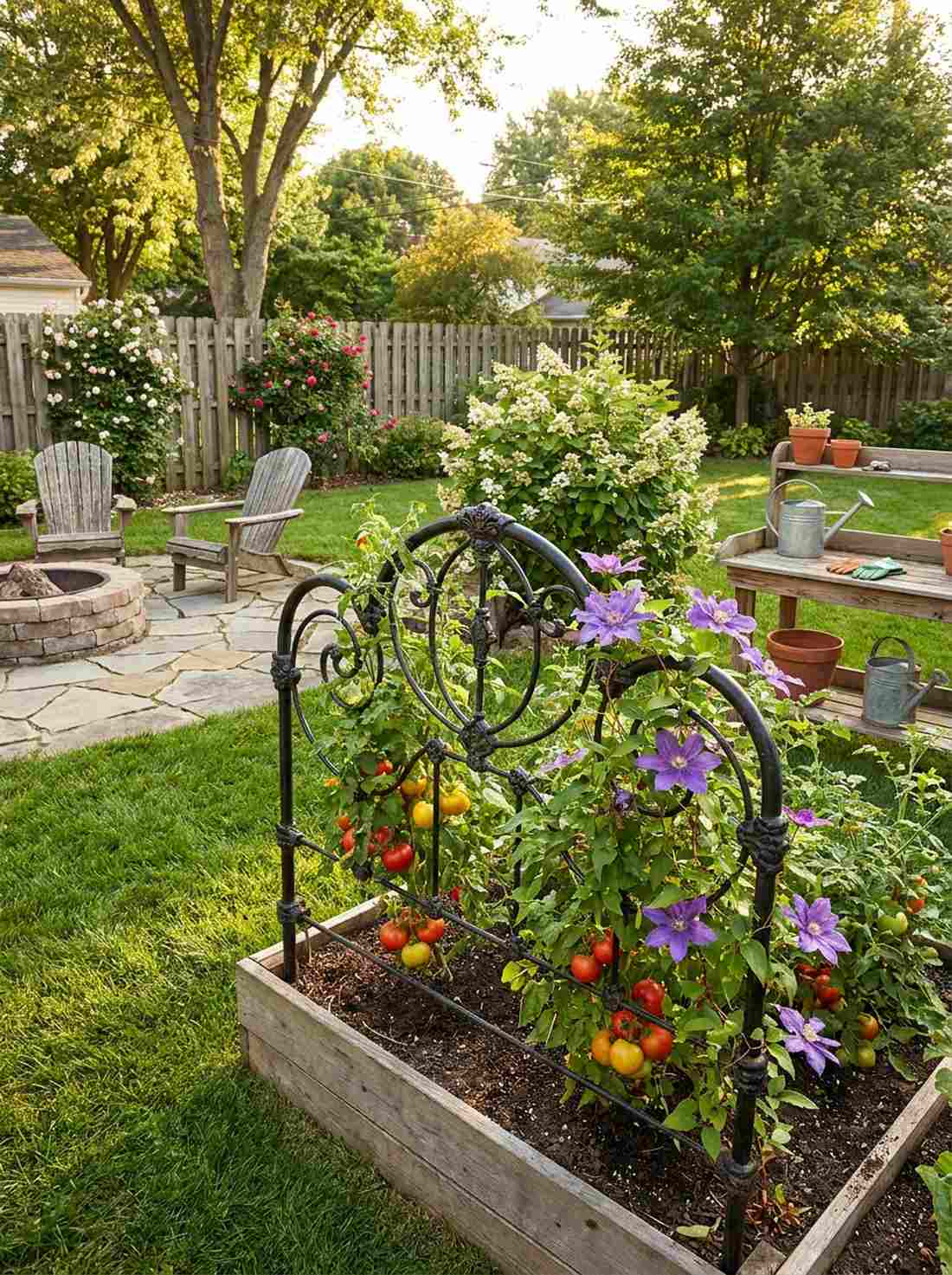vintage headboard garden border