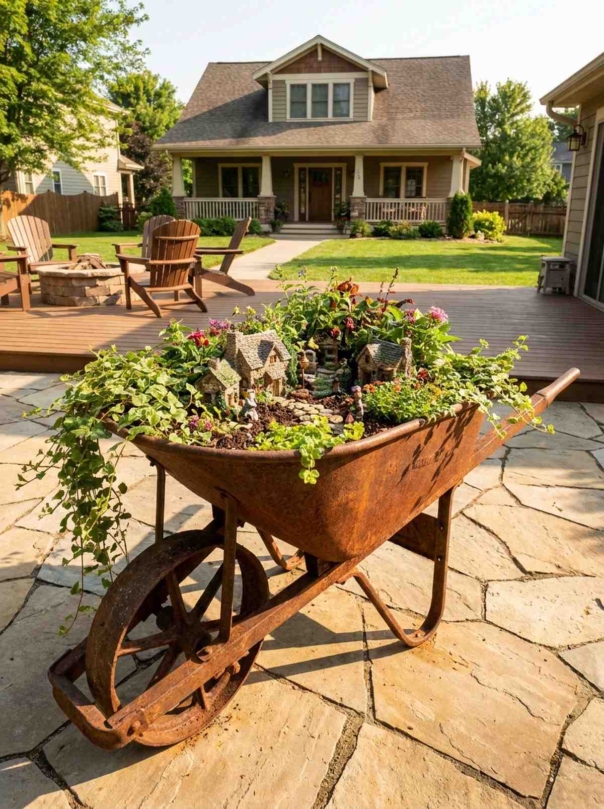 vintage wheelbarrow mobile garden