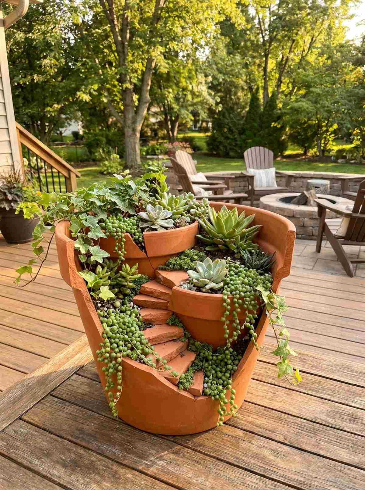 broken pot terraced levels