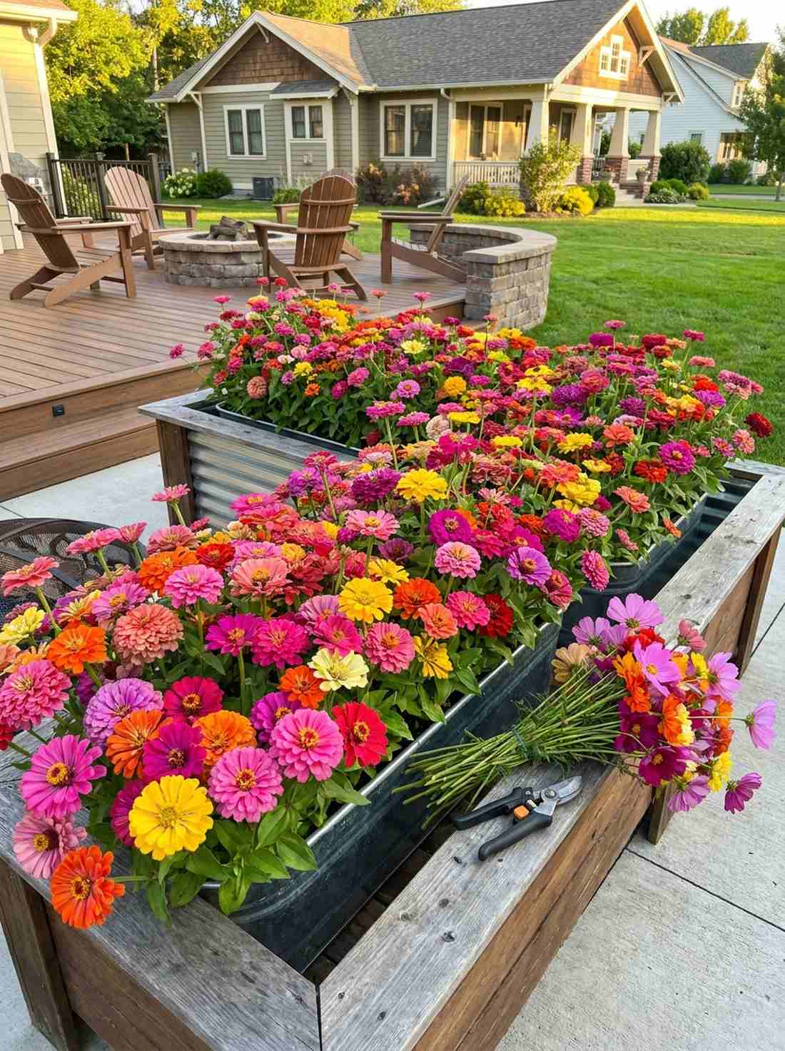 cutting flower production garden