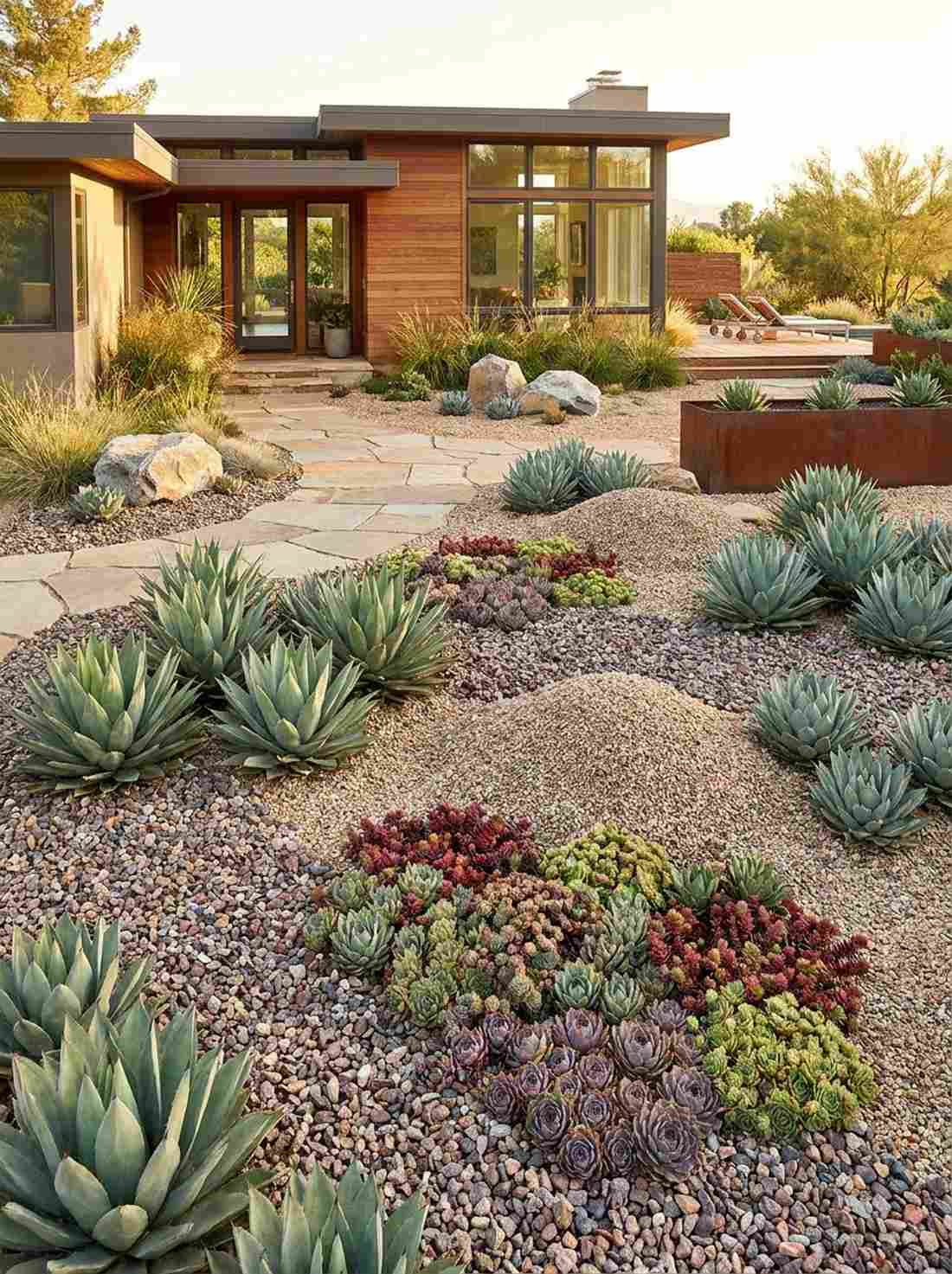 drought tolerant succulent garden