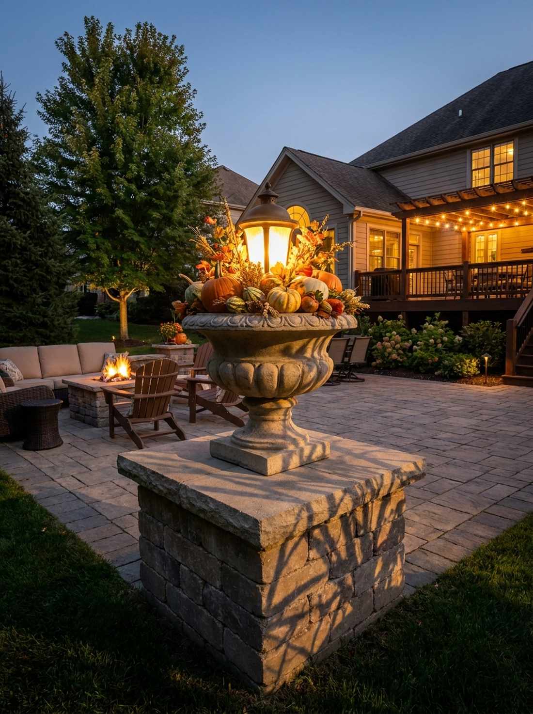 illuminated urn fountain
