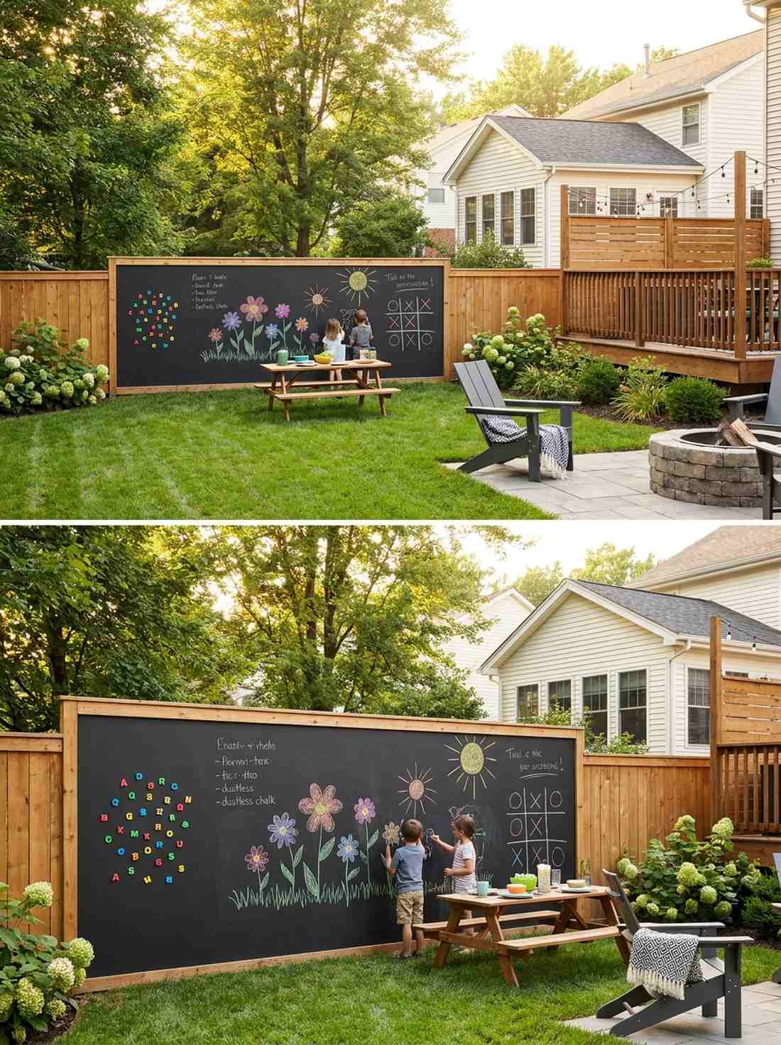 outdoor chalkboard or whiteboard walls