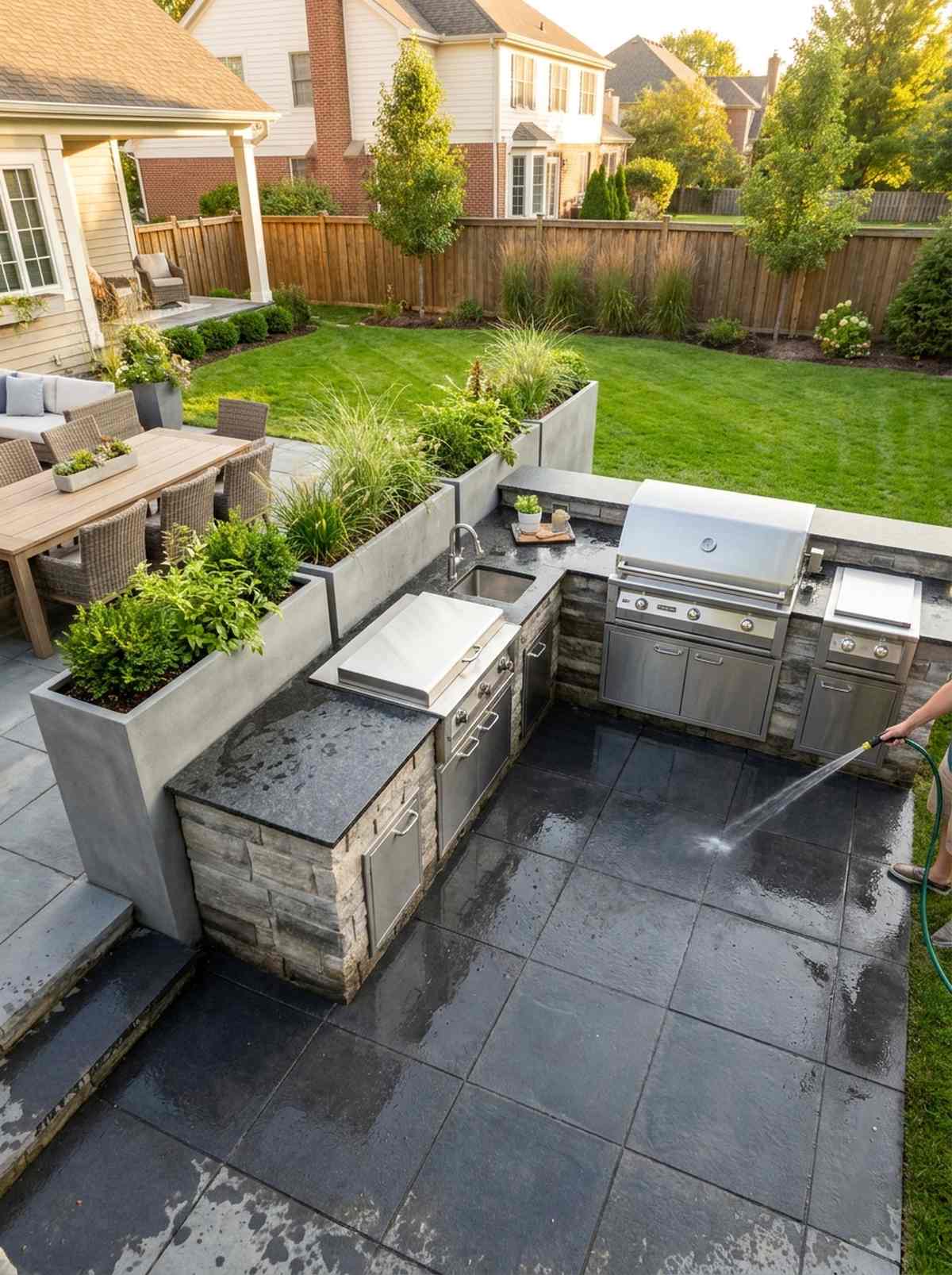 outdoor kitchen work zone
