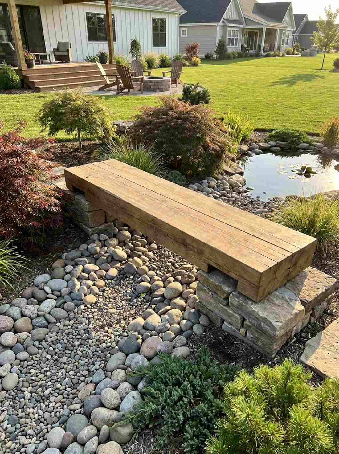 plank bridge seating benches