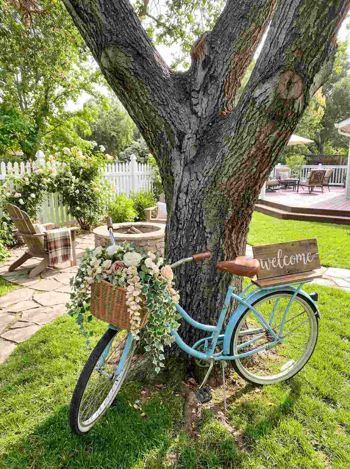 vintage bicycle with flower basket