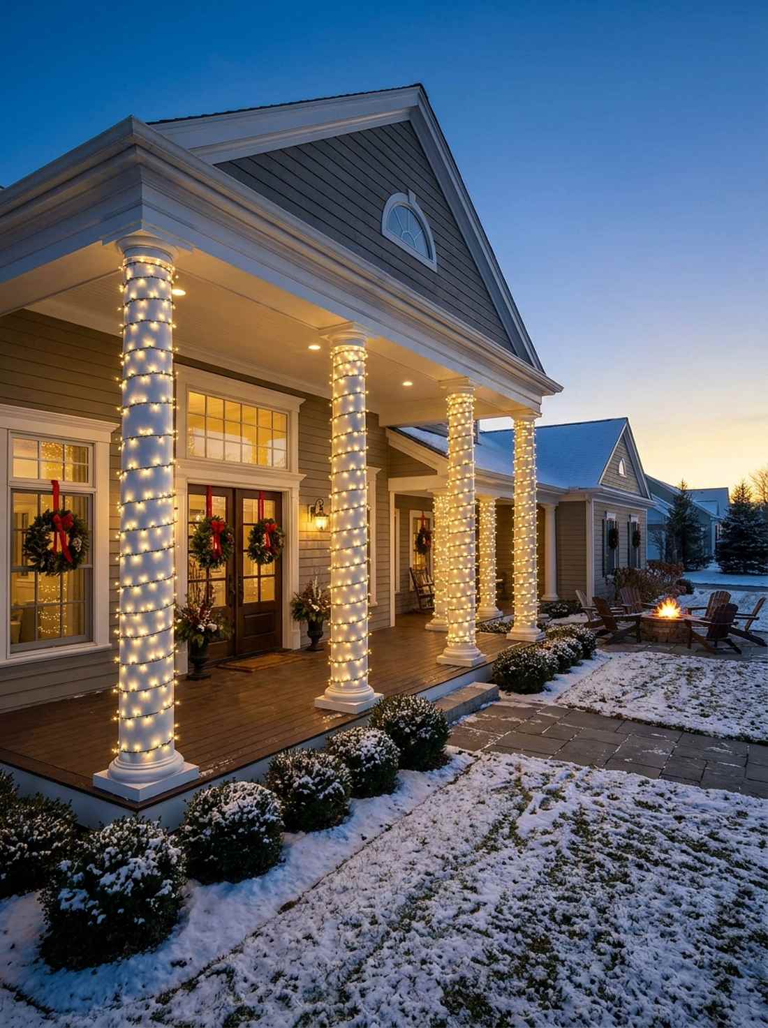 columned porch wrapping