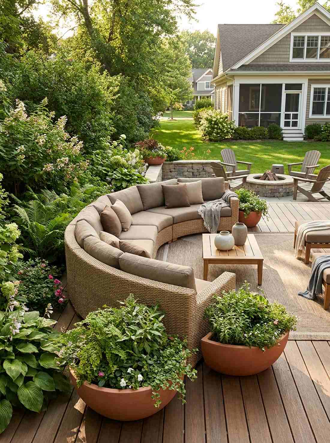 curved sectional biophilic design