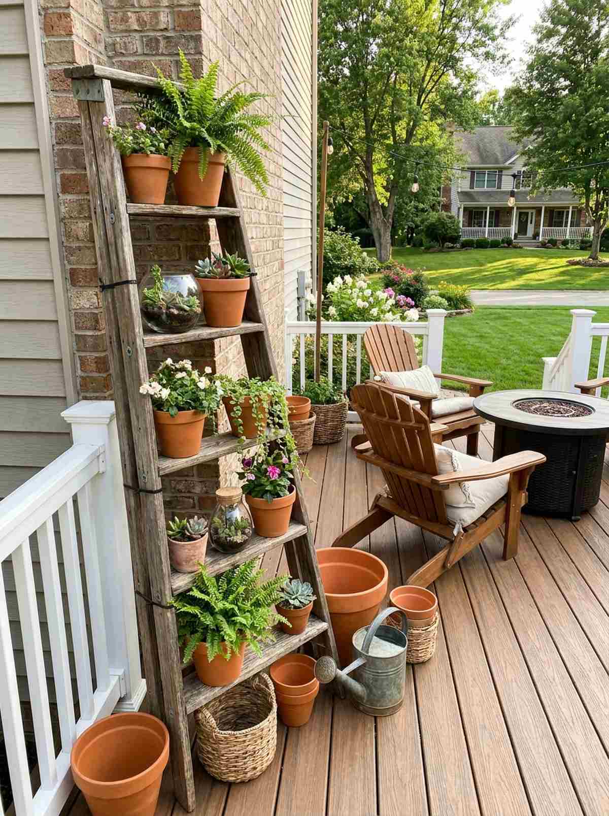 ladder shelf arrangement