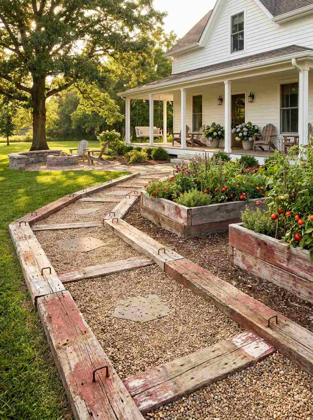 reclaimed barn wood edging