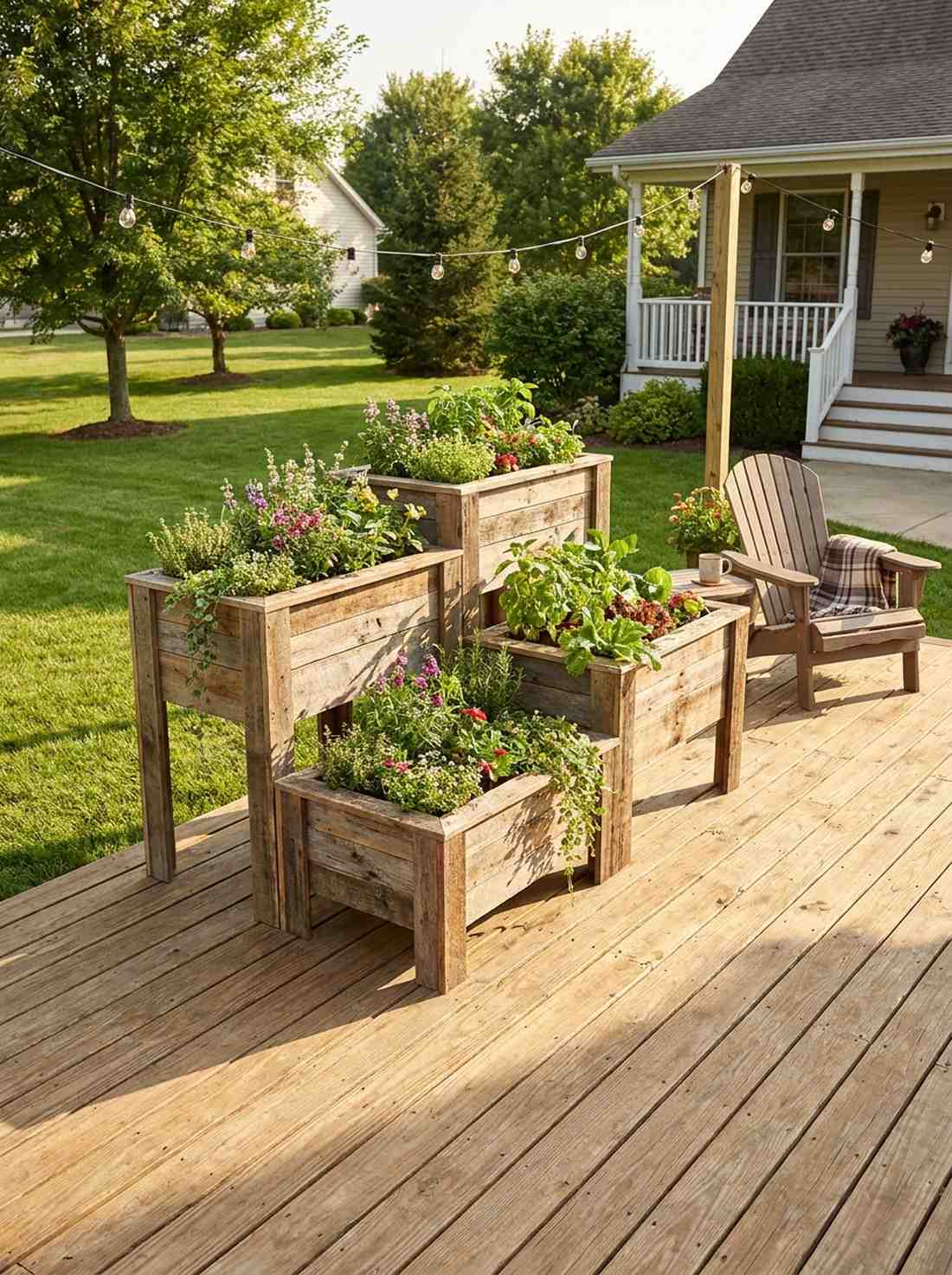 reclaimed wood planter boxes