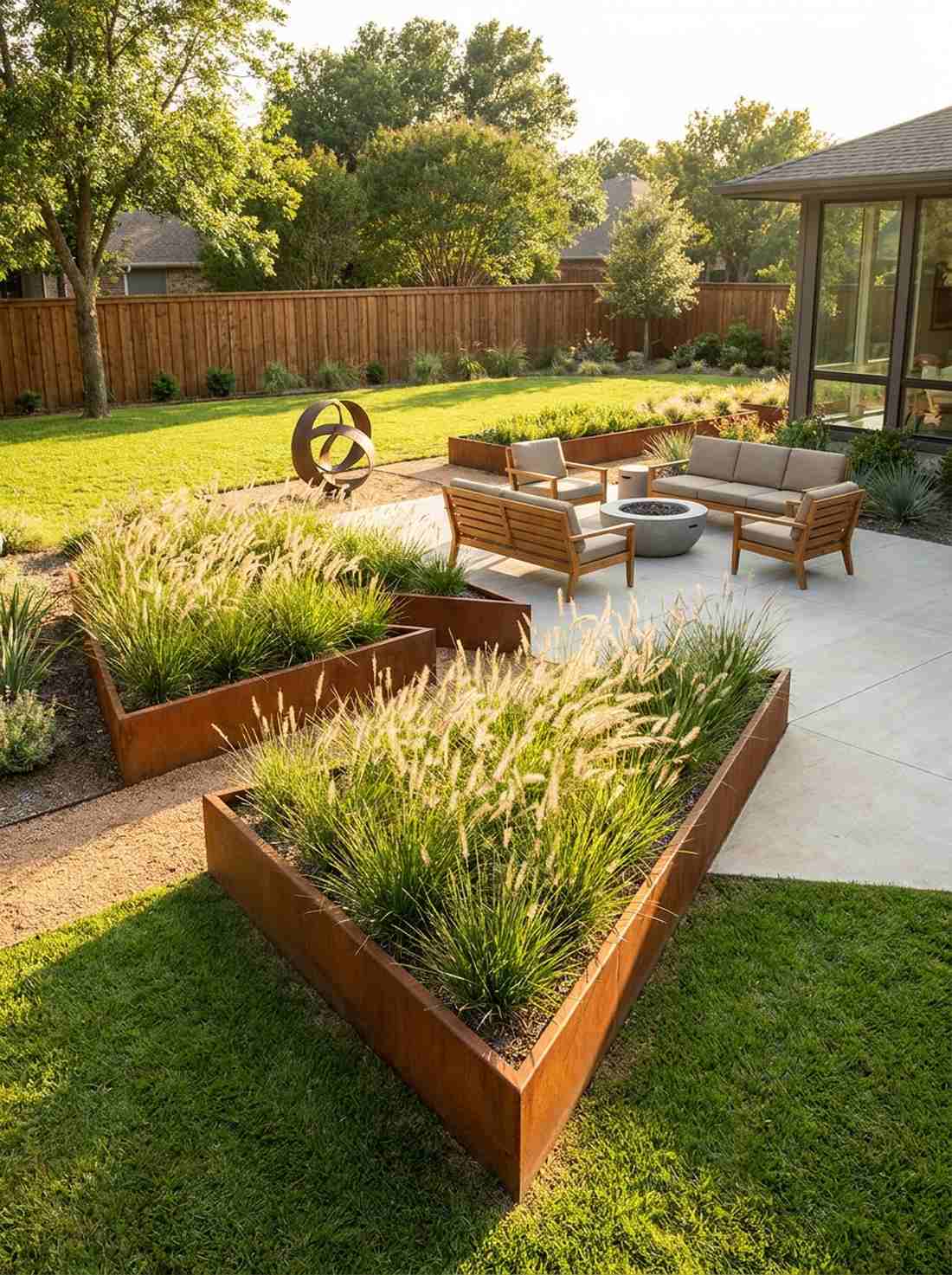 triangular planting beds