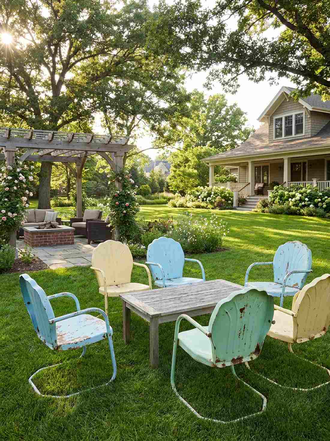 vintage metal garden chairs