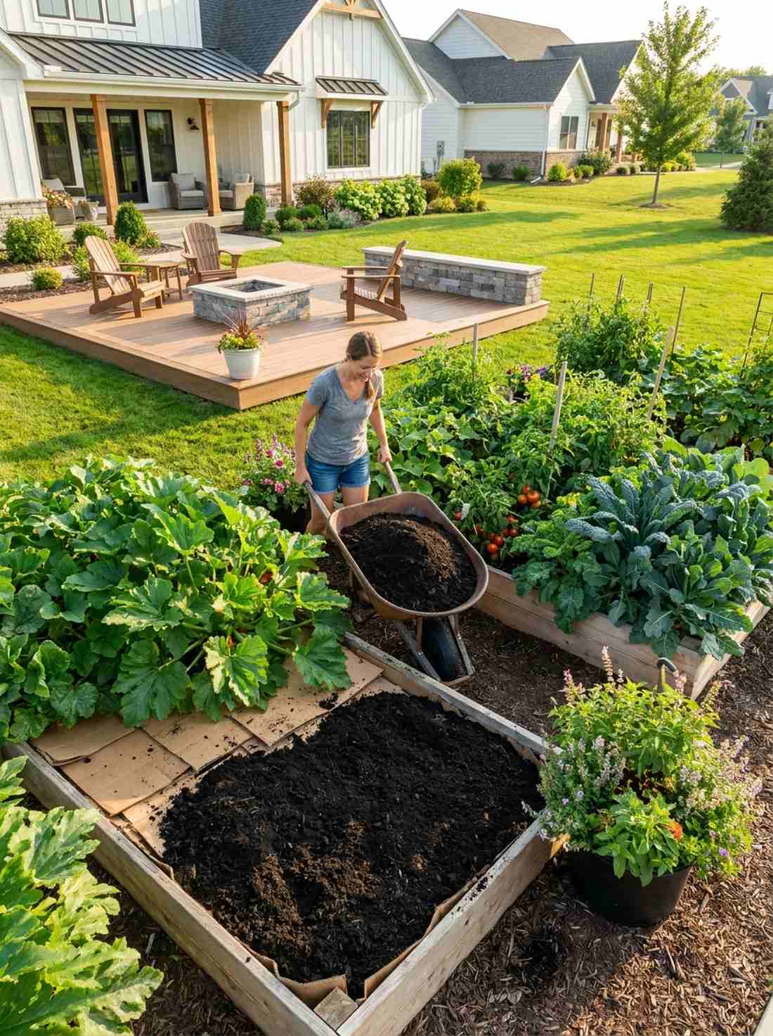 composting planting beds