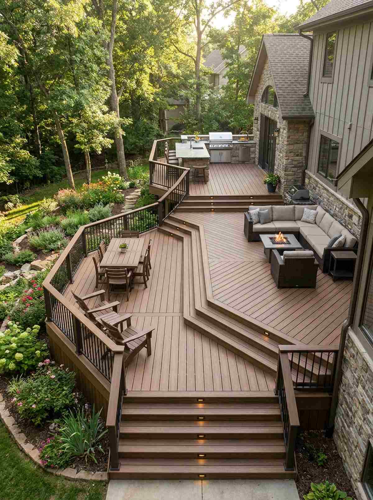 multi level deck zones