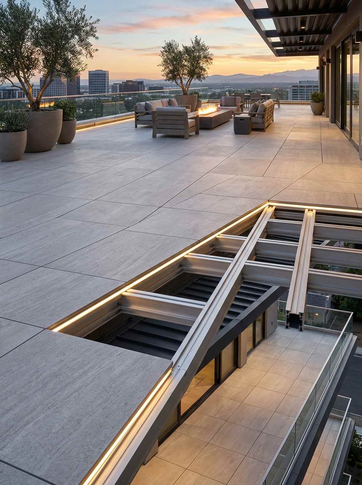 porcelain tile deck system
