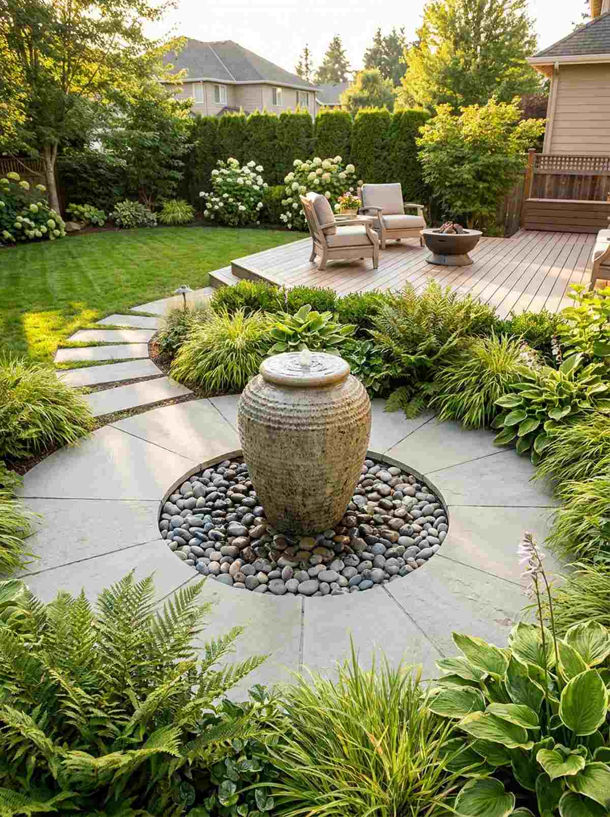 water feature focal basin