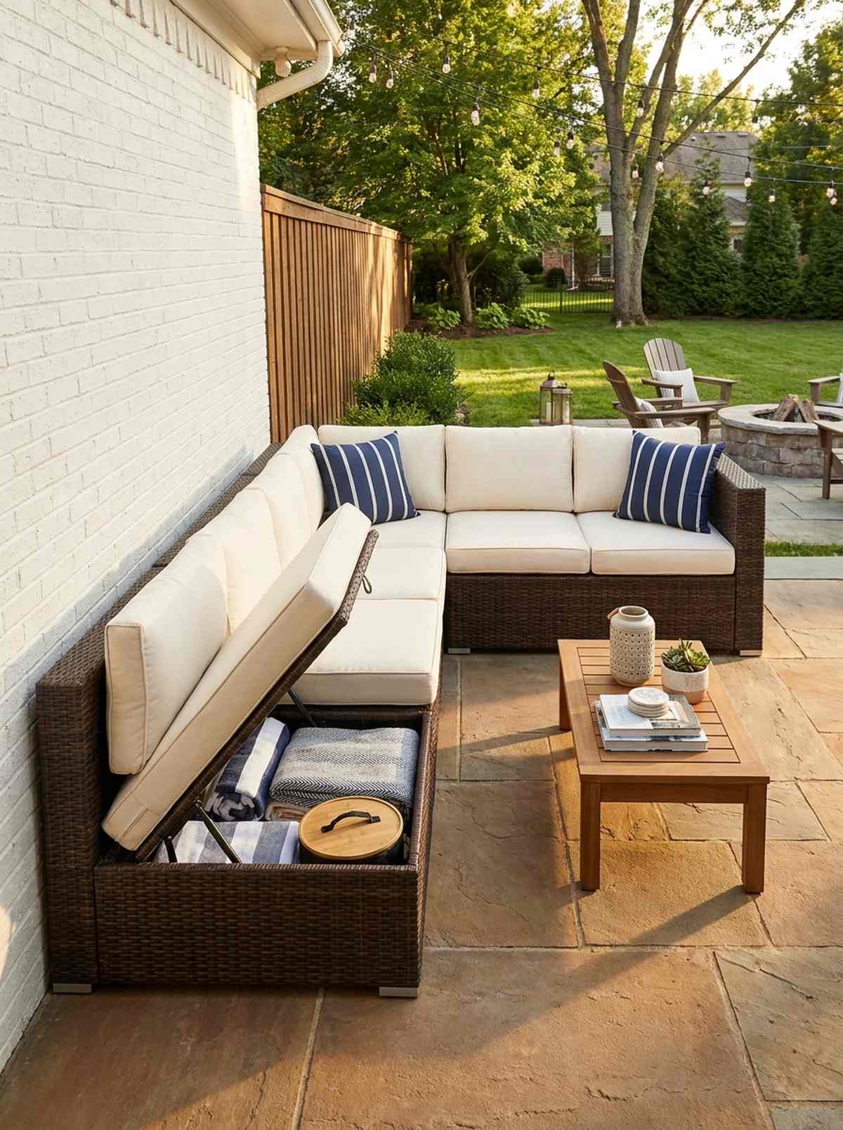 corner sectional with lift top storage
