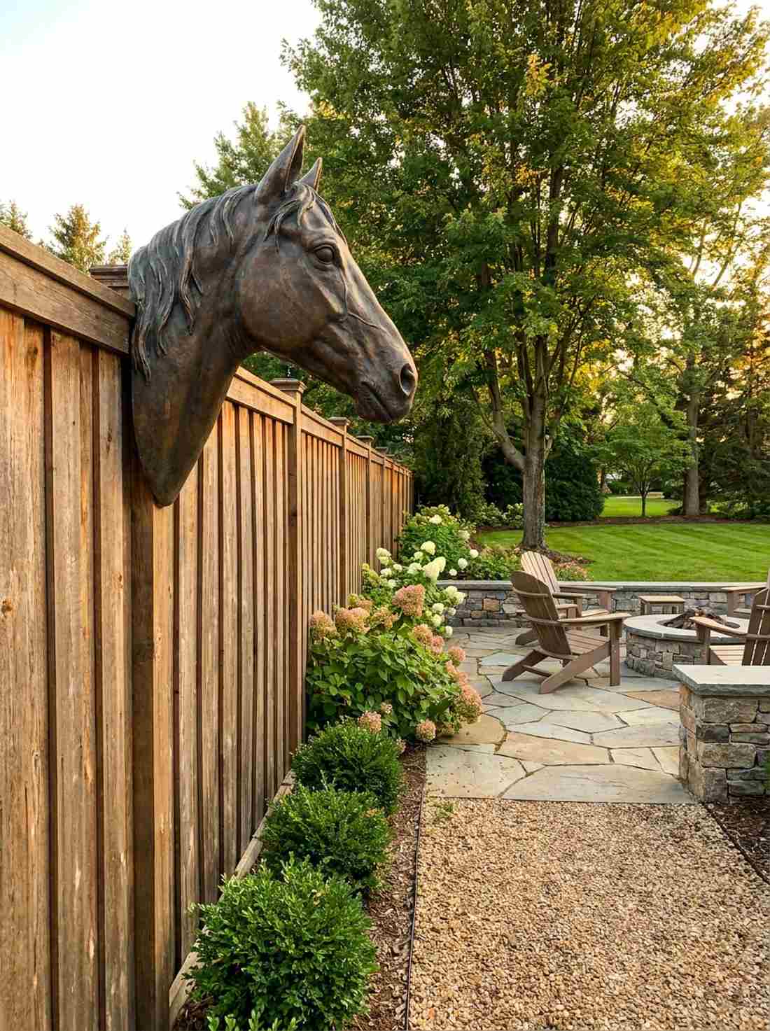 horse head over fence