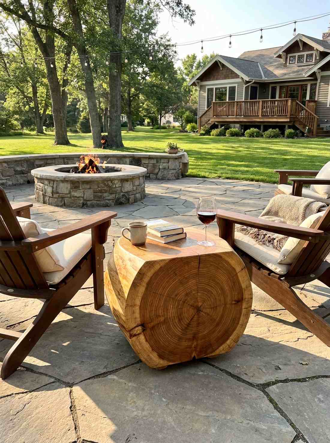log round side tables