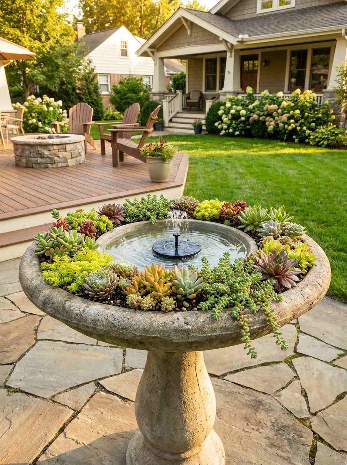 bird bath water feature garden