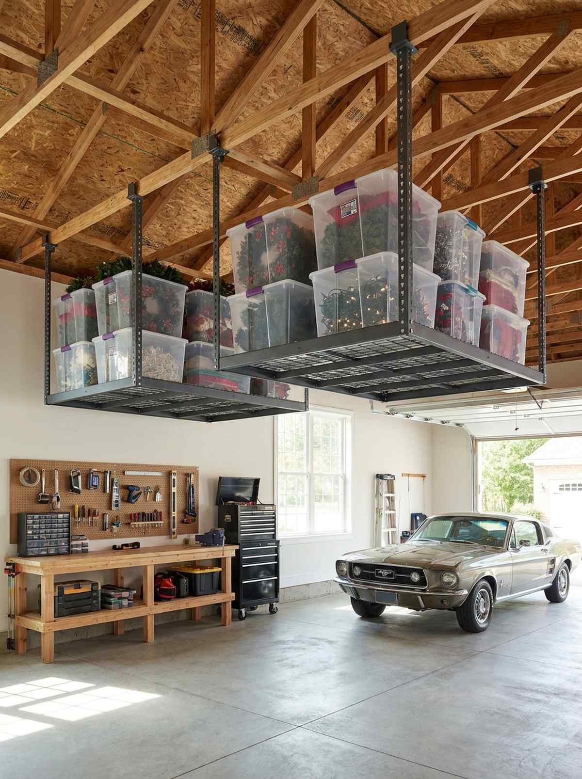 ceiling mounted overhead racks