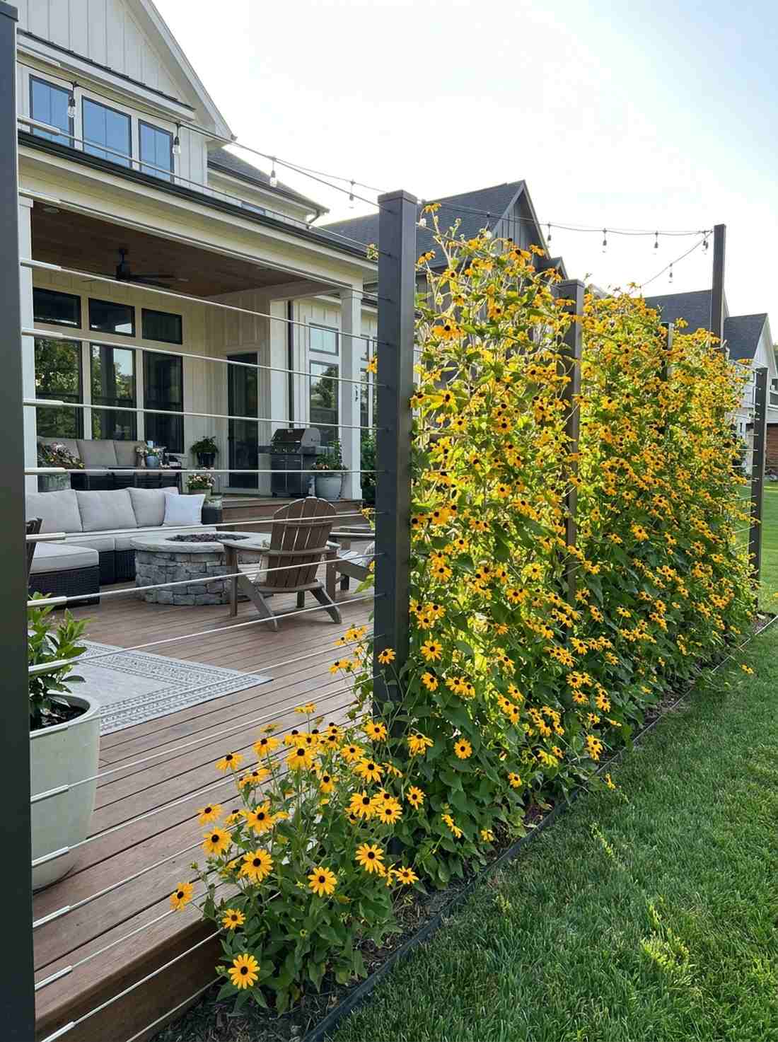 flowering vine privacy screen
