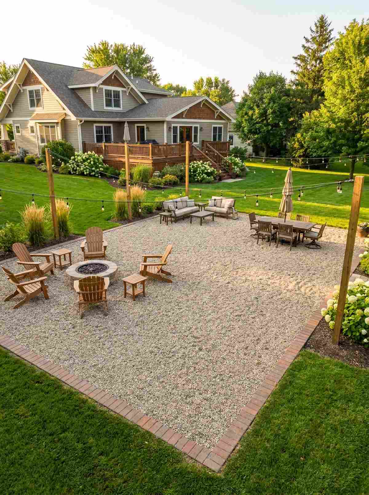 gravel court entertaining areas