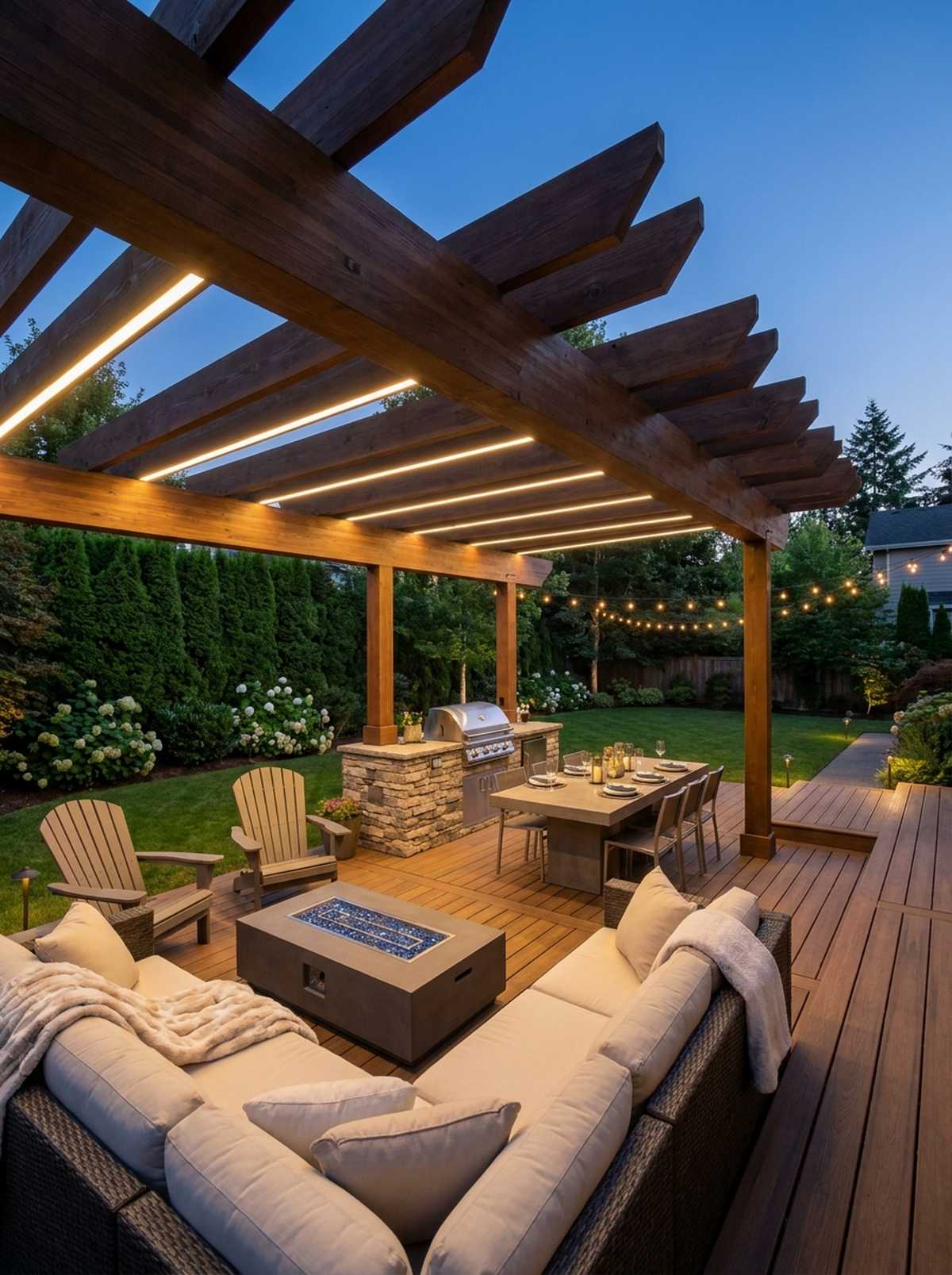 integrated pergola led lighting