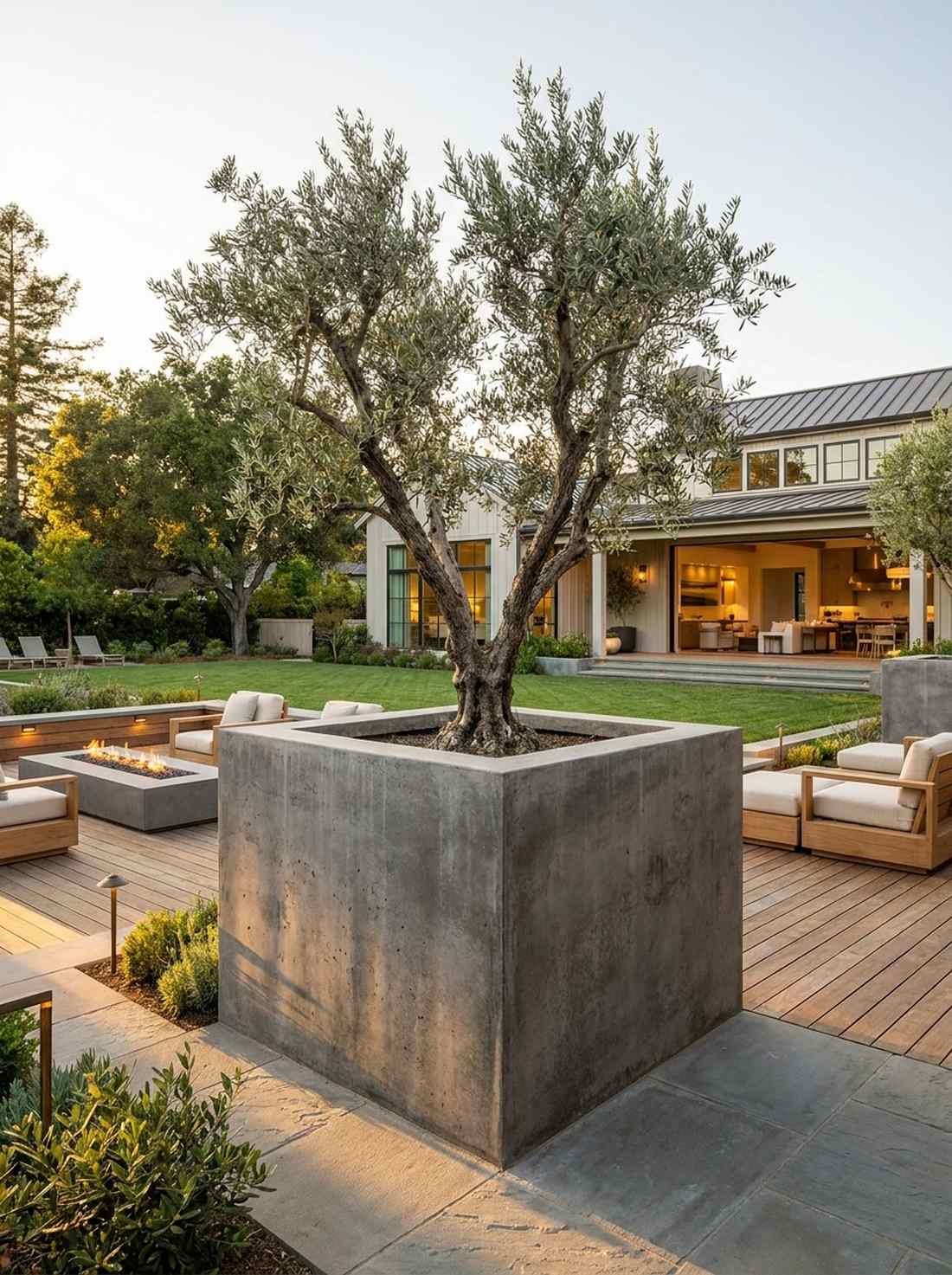 oversized concrete planter box