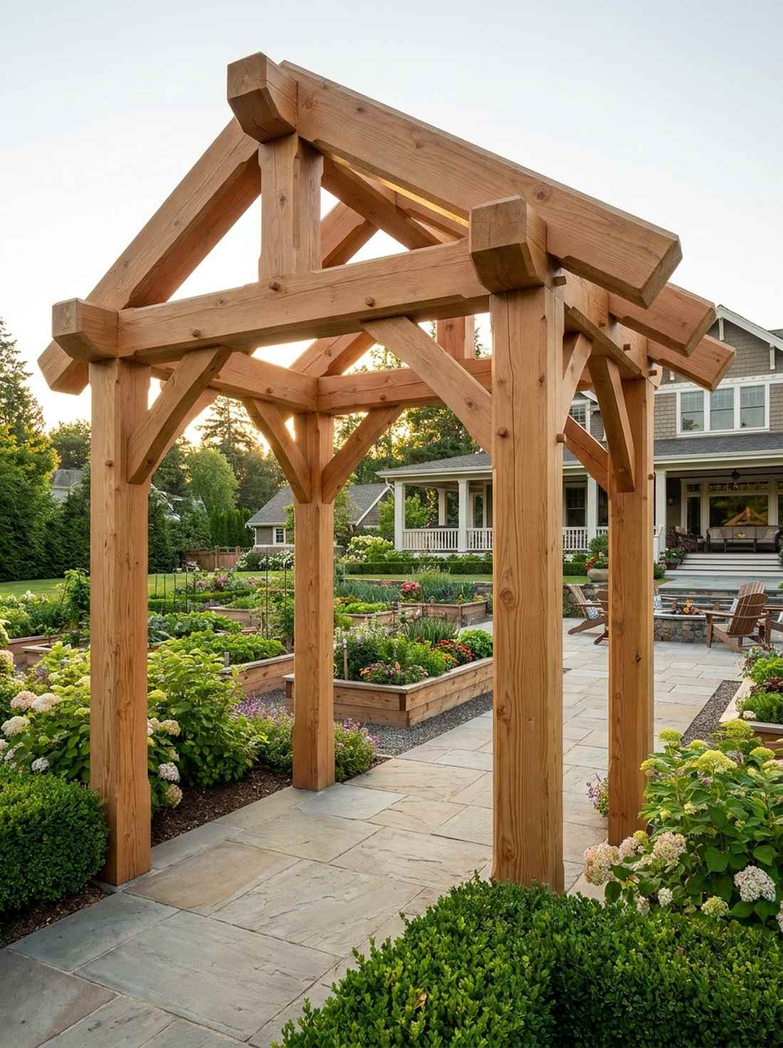 timber frame arbor entry