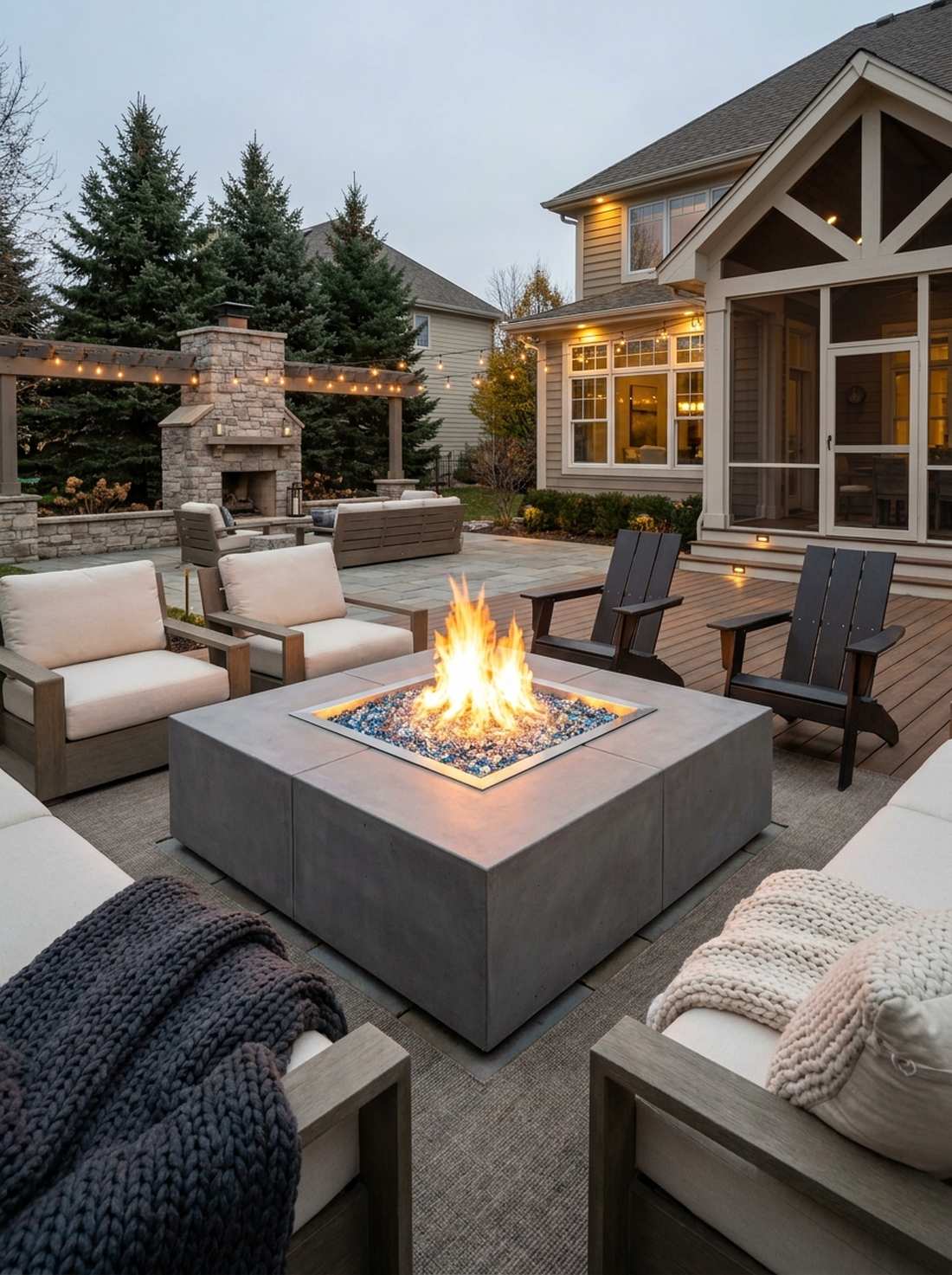 concrete fire pit square