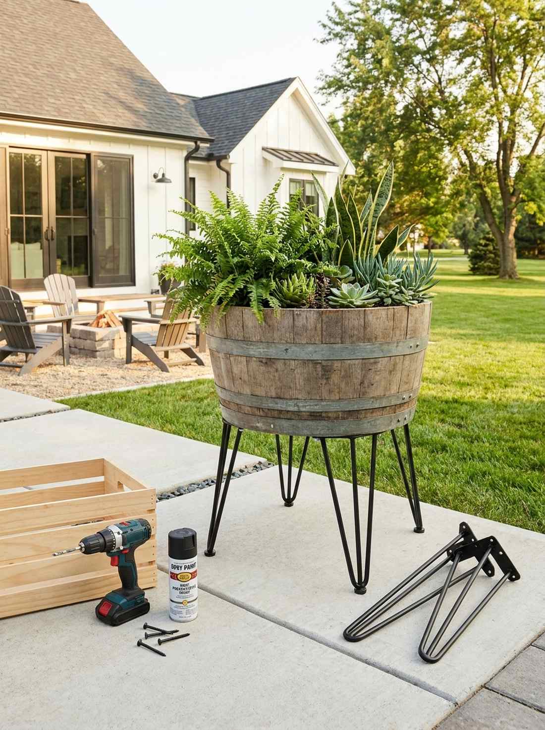geometric metal plant stands