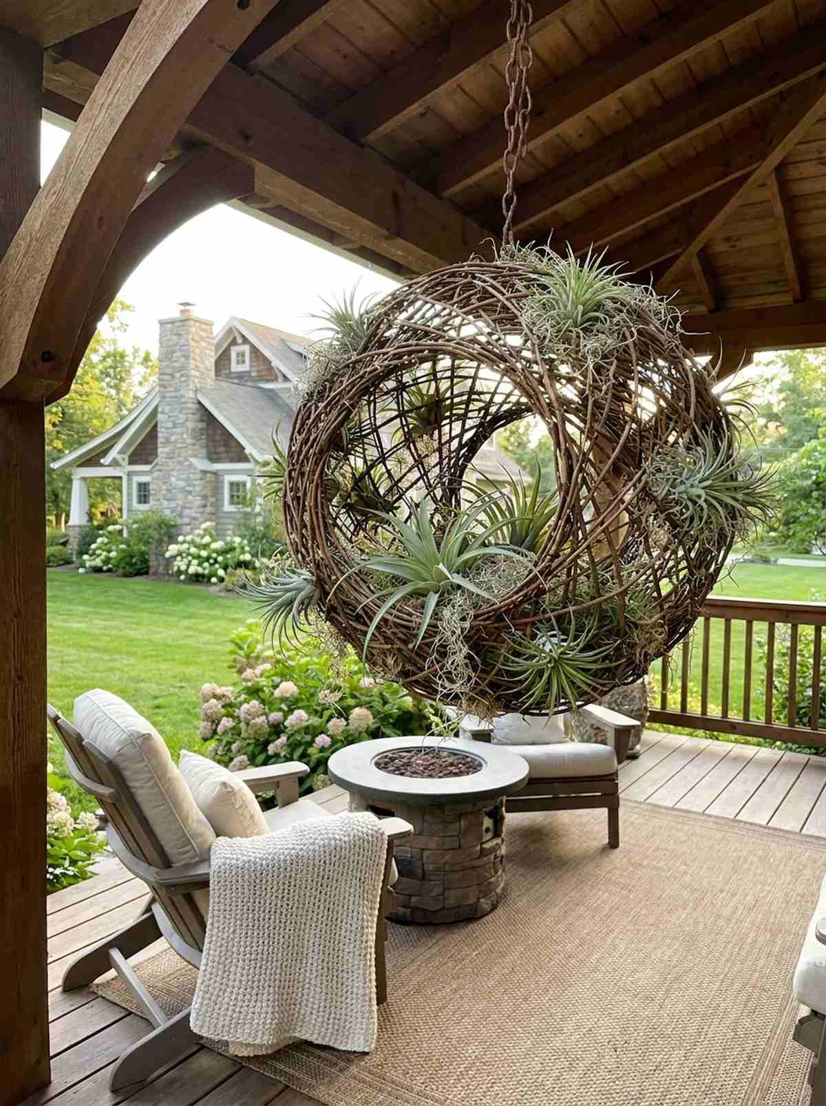 hanging grapevine sphere garden
