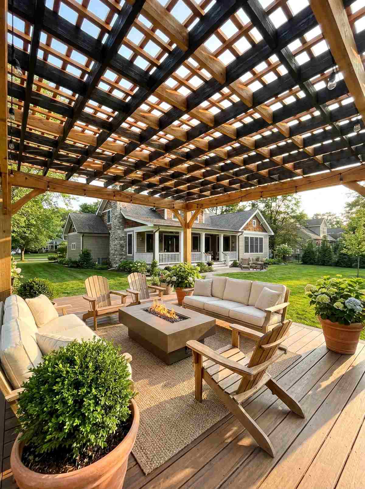 lattice grid roof pattern