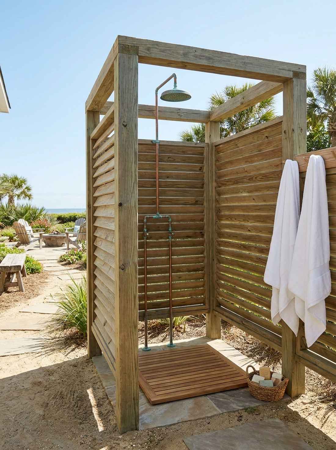outdoor shower enclosure