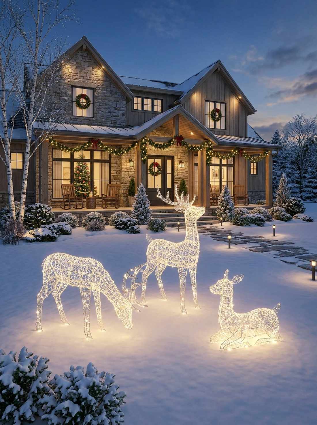 reindeer lawn sculptures